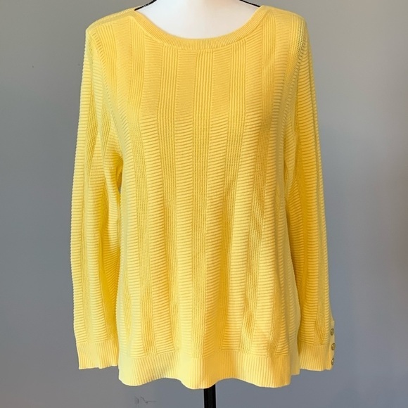 Gorgeous yellow CJ Banks sweater size X 14W - Picture 2 of 12